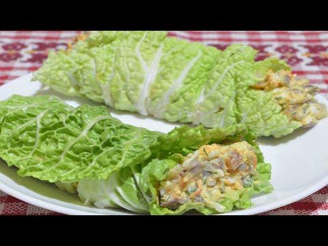 Еда для диабетика. Сохраняйте рецепт сразу - салат из иваси в листьях пекинской капусты на Новый Год