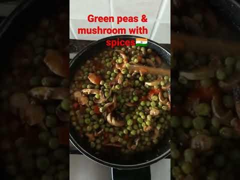 Green peas & Mushroom with spices #shorts #cooking