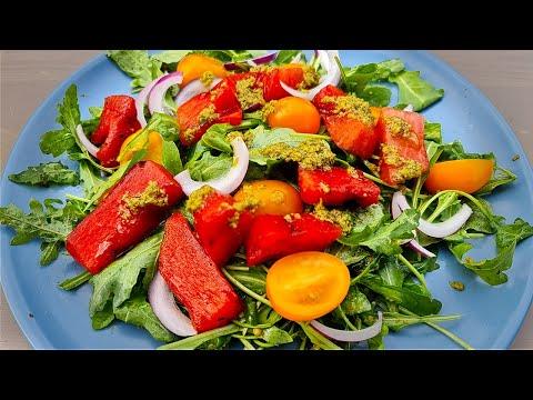 Салат с арбузом гриль и овощами | Очень интересный и простой салат!