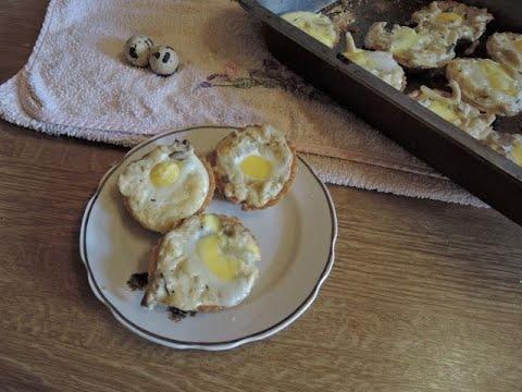 Вкуснейшие тарталетки с начинкой из вешенками и перепелиных  яиц