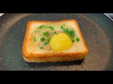 ЯИЧНИЦА В ХЛЕБЕ/Горячие бутерброды с яйцом/Бутерброды на завтрак за 5 минут