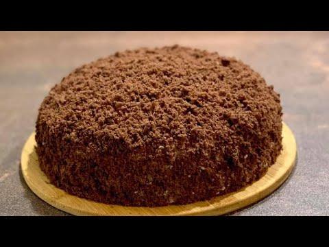 Торта Къртичина - нежен шоколадов блат, лек крем и банани за пълнежа/ Торт Норка крота (Горка крота)