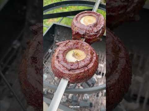 Steak Onion Skewers Recipe | Over The Fire Cooking by Derek Wolf
