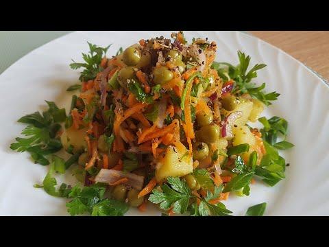 Рецепт картофельного салата с морковью по корейски|