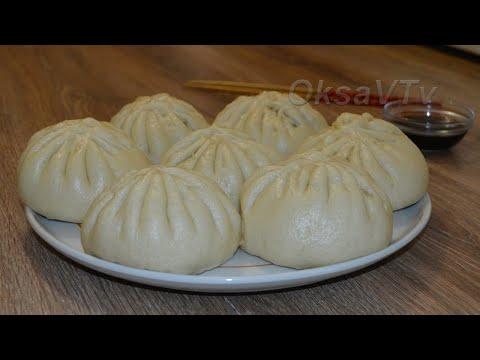 Китайские паровые булочки - Баоцзы(包子, Bāozi). Китайская кухня.