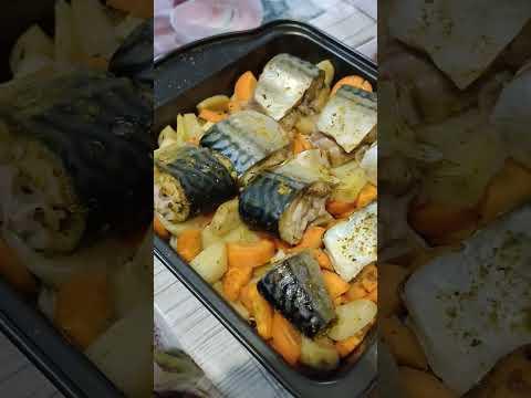 Скумбрия в духовке полный рецепт на канале #украина #еда #быстрыйрецепт #кулинария #скумбрия