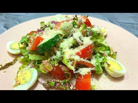 Салат с тунцом и овощами Простой рецепт Вкусного салата с консервированным тунцом