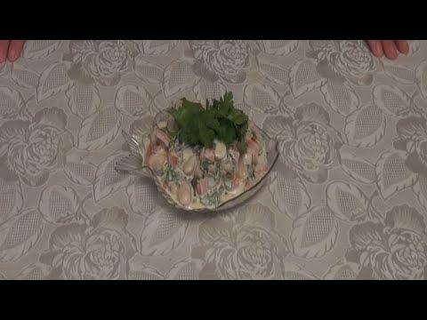 Постный салат с консервированной фасолью/Lean salad with canned beans