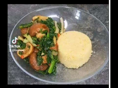 Fried Spinach/mushrooms & Couscous
