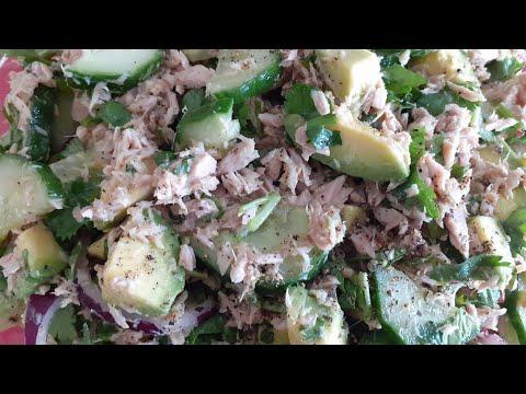 Healthy Avocado Tuna Salad recipe.Полизныи рецепт салата из тунца с авокадо.
