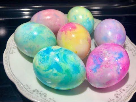 Как Красить ПАСХАЛЬНЫЕ ЯЙЦА.  Простой и легкий способ покраски яиц,