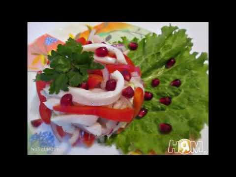 Салат "Манжурия" из пекинской капусты с кальмарами  Пошаговый рецепт