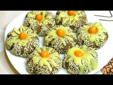 Печенье с кунжутом (шоколадное) / Sesame cookies recipe