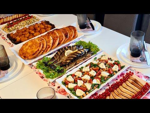 Воскресный ужин / 6 блюд/ Рыба, картофель, салаты, мини пицца, печенье /Кухня Ирины!