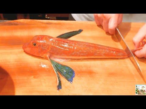 ЯПОНСКАЯ Кухня | Обработка Рыба МОРСКОЙ ПЕТУХ (Красный), Сашими _ Full-HD.mp4