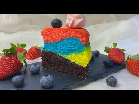 Простой и Очень вкусный разноцветный торт || Rainbow cake