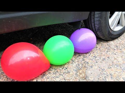 Crushing Crunchy  Soft Things by Car  EXPERIMENT COLORFUL BALLOONS VS CAR