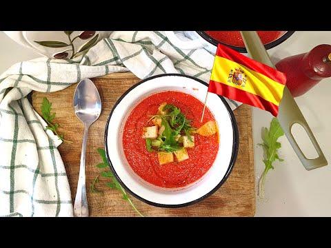 Освежающий гаспачо.Холодный томатный суп.Настоящая испанская кухня.
