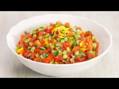 Израильский салат из свежих овощей. Рецепт от Всегда Вкусно!