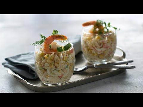 Салат с рисом, кукурузой и крабовыми палочками | Рецепты Салатов