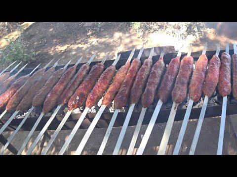 БАСМА Любимое узбекское блюда в казане Люля кебаб на мангале шашлык по Узбекски