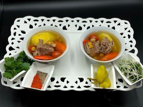 Central Asian Beef and Vegetables Soup Shorva, Шурпа-Прозрачный бульон.#Shorts