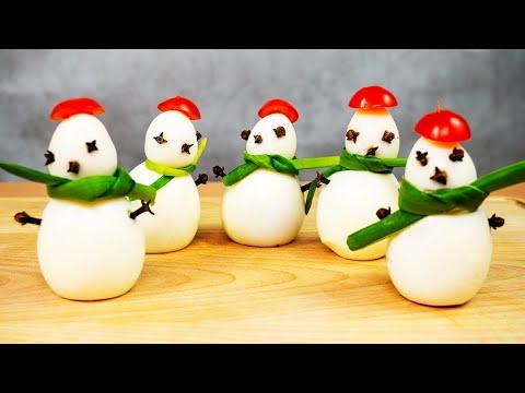 Снеговики из Яиц / Закуска на праздничный стол