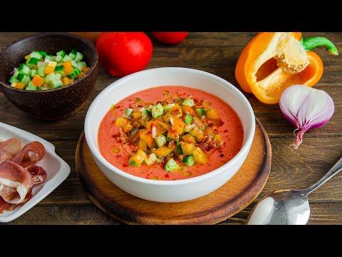 Что приготовить в жару? Простой и Быстрый, ОСВЕЖАЮЩИЙ Гаспачо (испанский томатный суп)