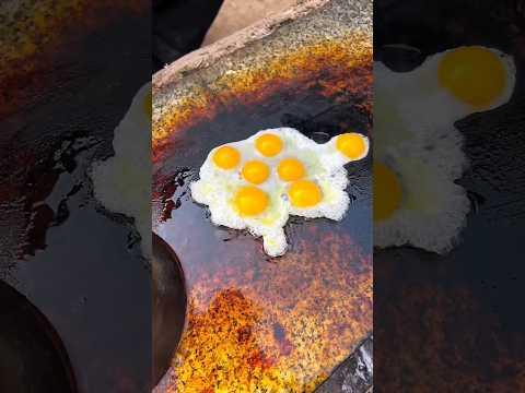 Chinese Burger Fried eggs with multiple yolks