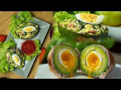 Avocado zawijane boczkiem oraz sałatka z avocado