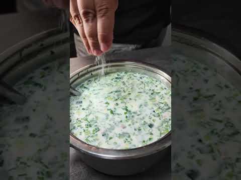 ОКРОШКА на кефире (сыворотке), простой и быстрый рецепт холодного супа
