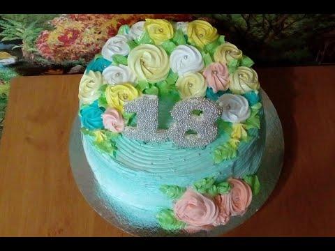 Торт на день рождения девушки с клубничной начинкой