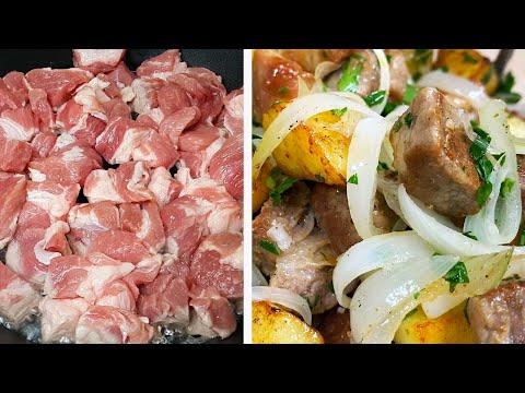 Вкуснее любого шашлыка? Супер мега Вкусное Мясо с картошкой на сковороде! Грузинское Блюдо Оджахури