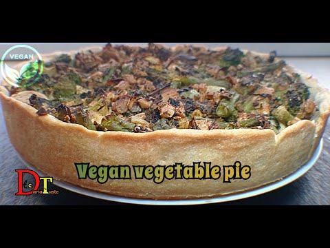 Веганский овощной пирог - Vegan vegetable pie - 素食蔬菜馅饼  فطيرة نباتية نباتية Tarta vegana de verduras