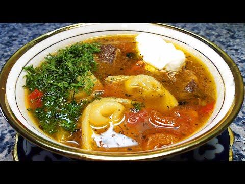 ЧУЧВАРА шурпа. Узбекский суп с пельменями 