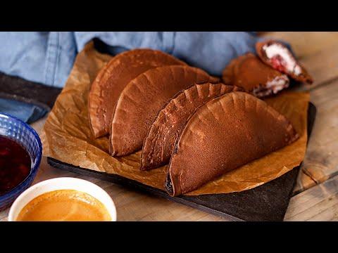 Шоколадные панкейки с начинкой | Мартабак | Индонезийские блинчики