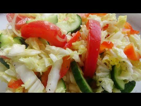 Простые салаты и простые рецепты салатов: Овощной салат из капусты Быстрые салаты, 3 салата варианты