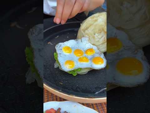 Chinese burger fresh fried eggs