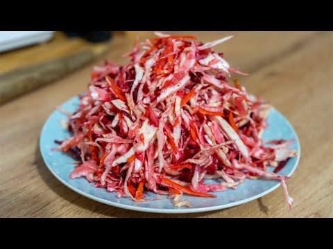 Вкусный и простой салат из капусты, моркови и свеклы | Салат Щетка