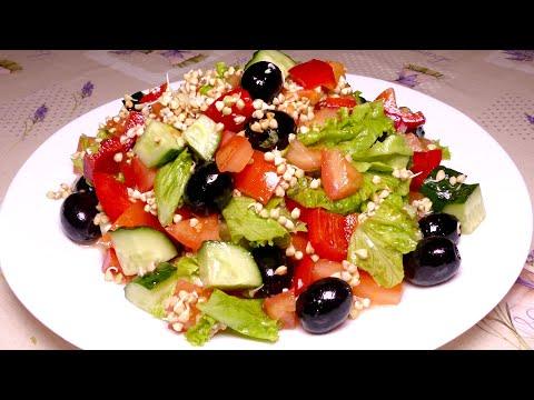 Простой и Полезный овощной салат из пророщенной зеленой гречки. Рецепты из зеленой гречки