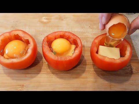 Просто положите яйцо в помидор и вы будете в восторге! Рецепт завтрака