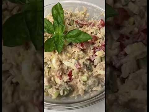 Салат рис-тунец-оливки, вкусный и сытный полный рецепт скоро!