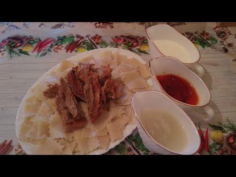 Дагестанский ХИНКАЛ с сушёным мясом. Очень вкусное национальное блюдо.