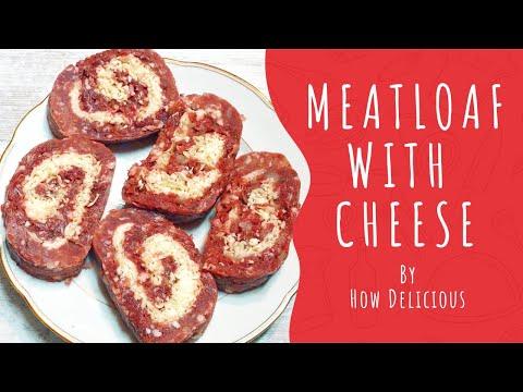 Вкусное блюдо из фарша, мясной рулет с сыром. meatloaf with cheese, beef roll recipe