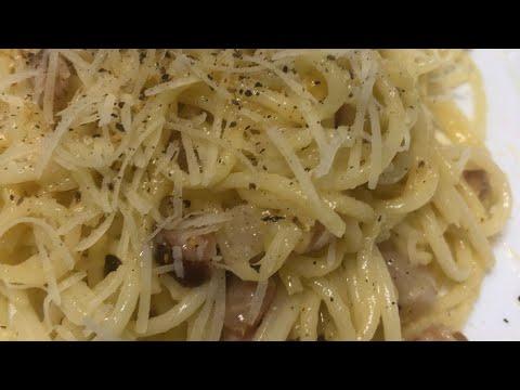 Паста Карбонара/как приготовить пасту легко и просто/спагетти с беконом без сливок