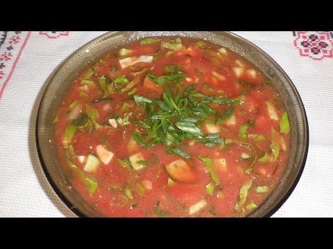 Холодный томатный суп / Летние супы / Холодный суп с помидор / Суп з помідор/Суп з томатів.